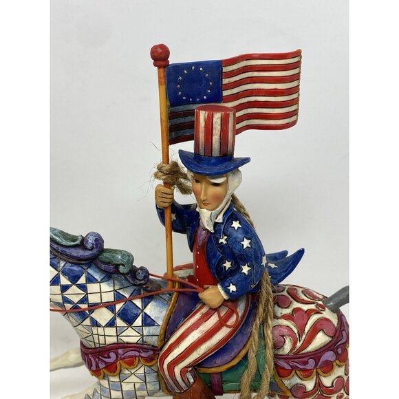 Jim Shore Heartwood Creek 2008 God Bless America Uncle Sam On Horse 4013280 RARE - Picture 6 of 13